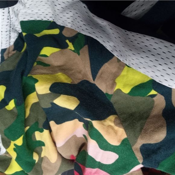 BEBE Colorful Camo Letterman Hoodie XS - Picture 7 of 7